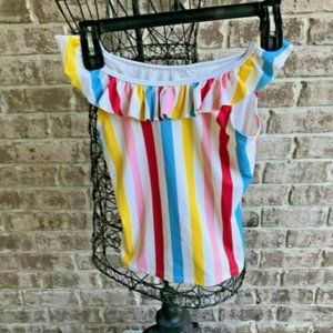 Hanna Andersson Girls Size 14- 16 160cm Sleeveless Top Ruffles Sleeves S…